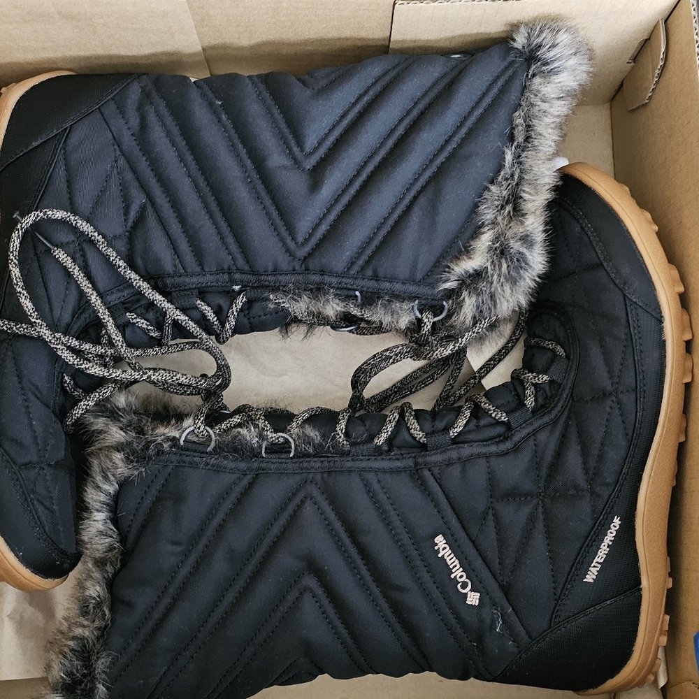 Columbia Black Quilted Winter Boots